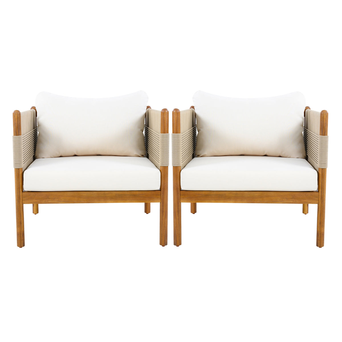 Outdoor Club Chairs (Set of 2) with Diamond-Pattern
