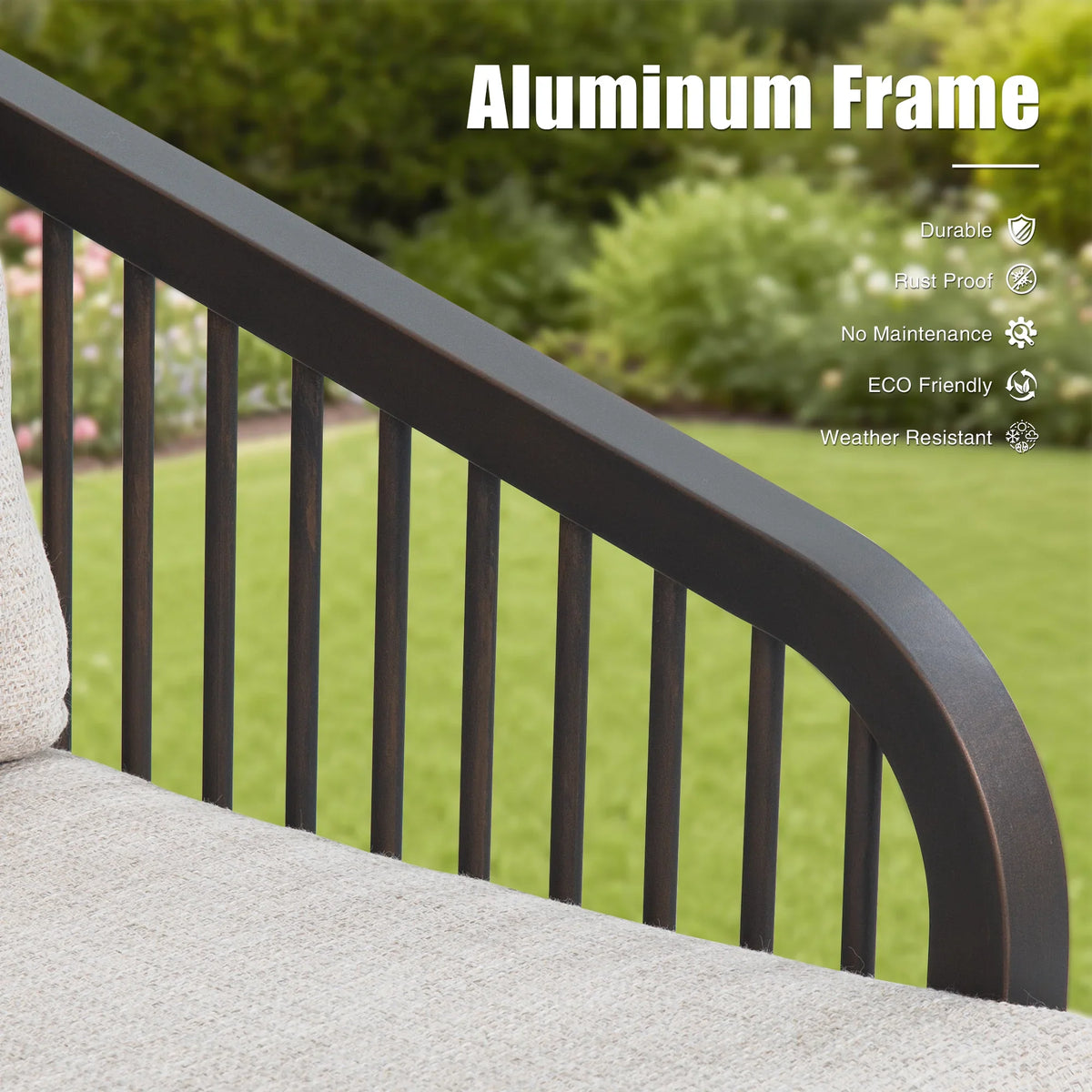 Asheville 5-Piece Aluminum Patio Seating Set With Nesting Sintered Stone Tables