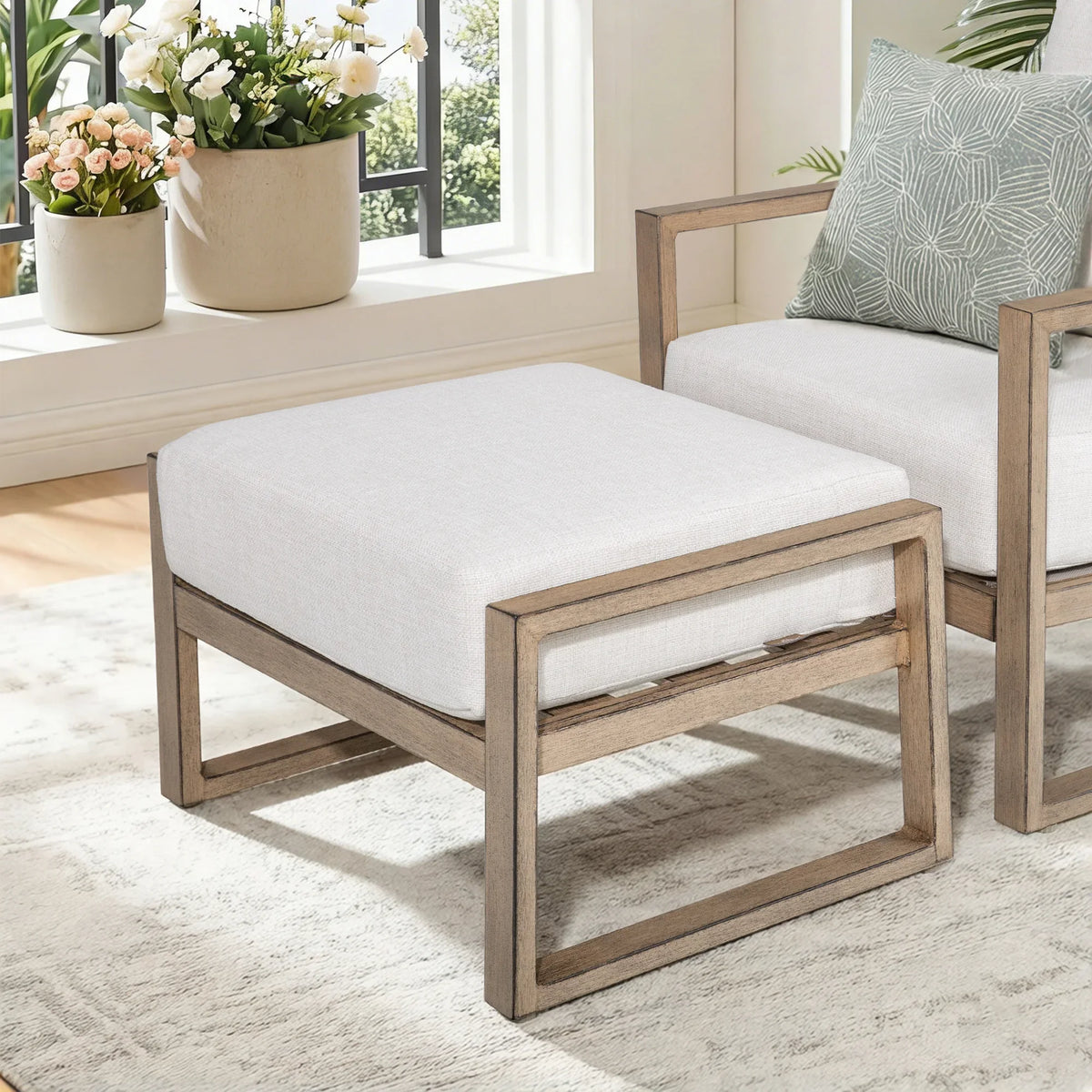 Hamarto 6 Pieces Aluminum Patio Lounge Sofa Set With Ottoman